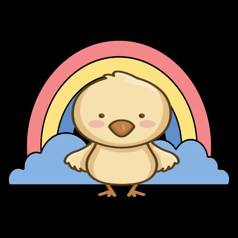 Une poussin avec naissance de douche de bébé arc-en-ciel