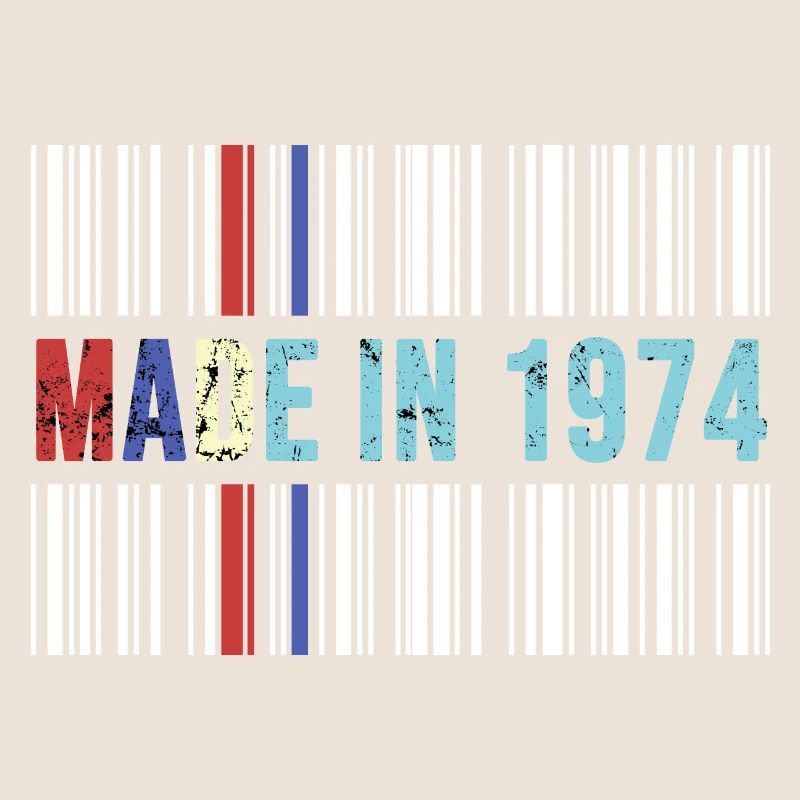 1974 anniversaire 48 ans 48e anniversaire rétro code-barres