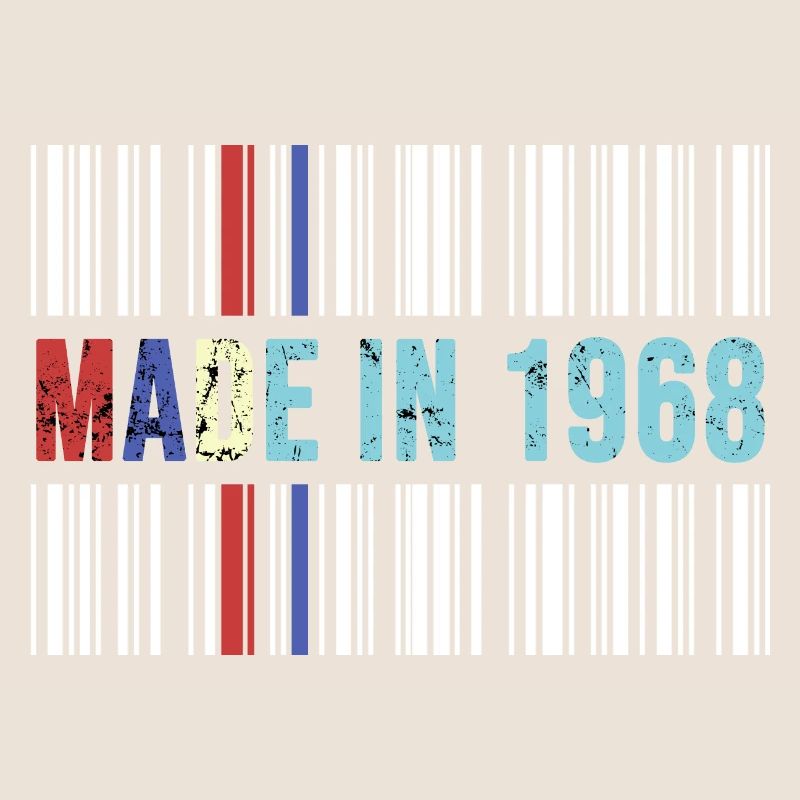 1968 anniversaire 54 ans 54e anniversaire rétro code-barres