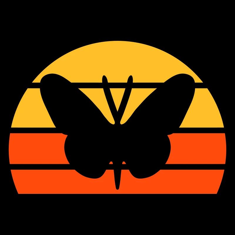 Butterfly in front of a half-sun