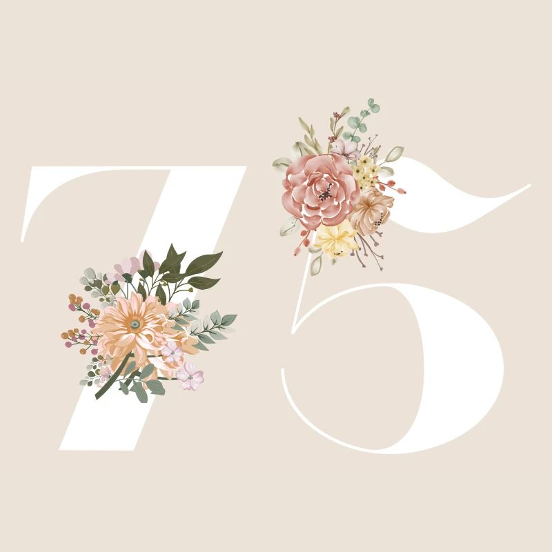 75e anniversaire fleuris (Cadeau de 75 ans)