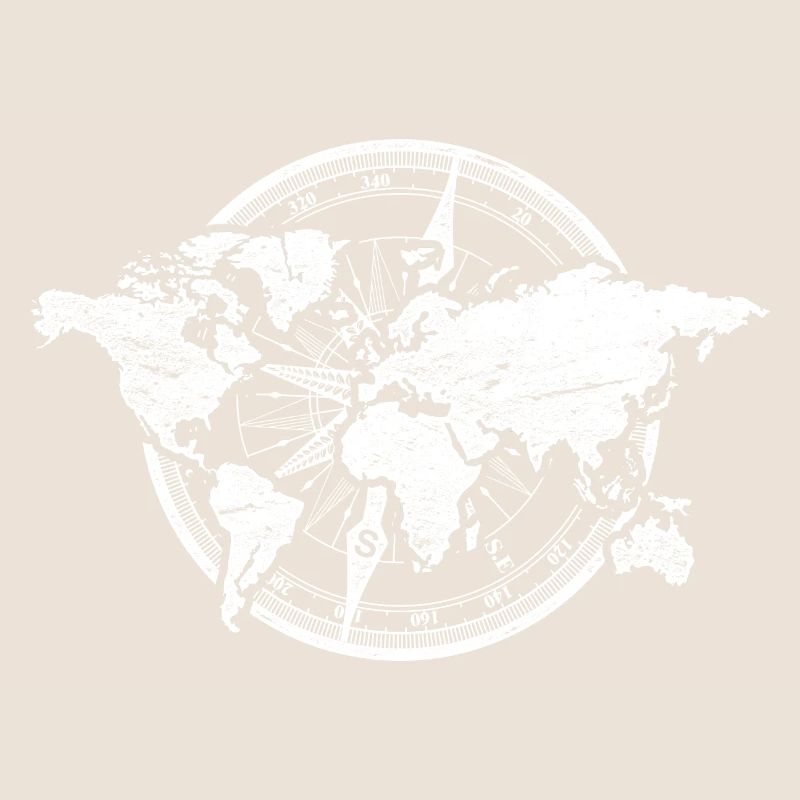 Compass Map Travel Gift World Map
