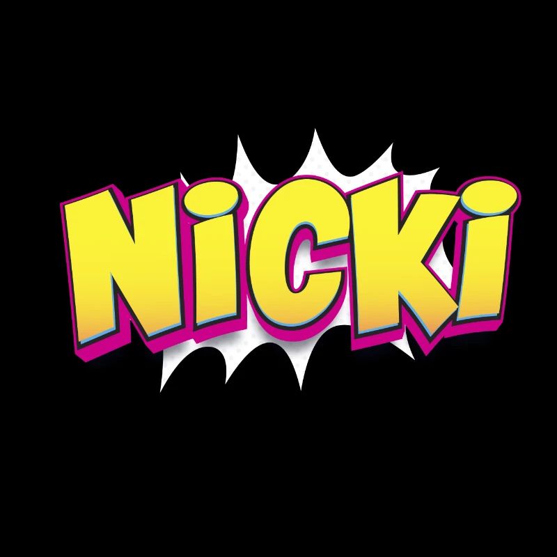 Nicki Benutzerdefinierter Name Comic-Buch-Stil Pop-Art, Nicki