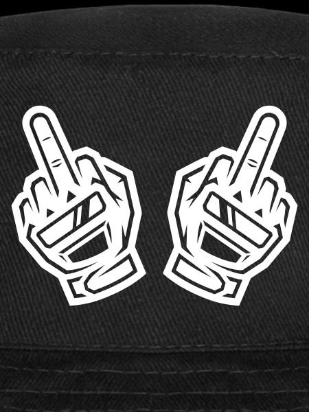Zwei Mittelfinger Handschuhe Weiß Silhouette