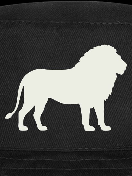 Lion silhouette on cream