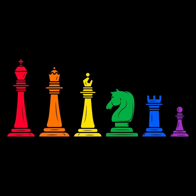 checkmate pièce d’échecs arc-en-ciel lgbt