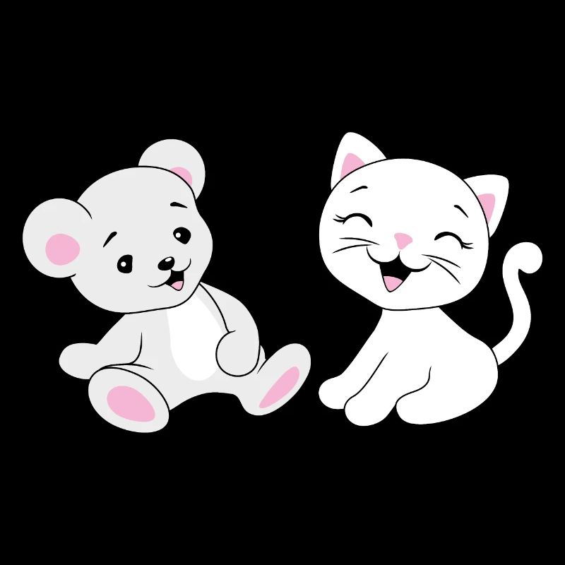 Bébé ours et chaton qui rit
