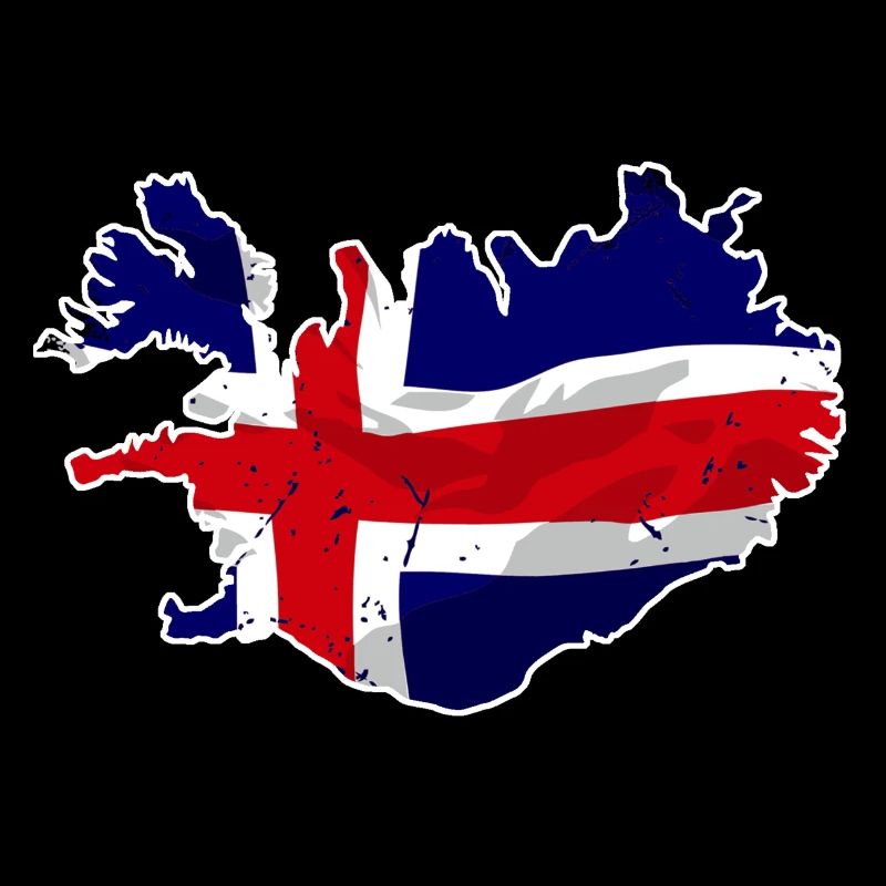 Iceland Flag Map