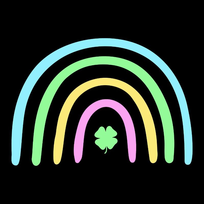 Green Four Leaf Clover Rainbow St Patrick s Day