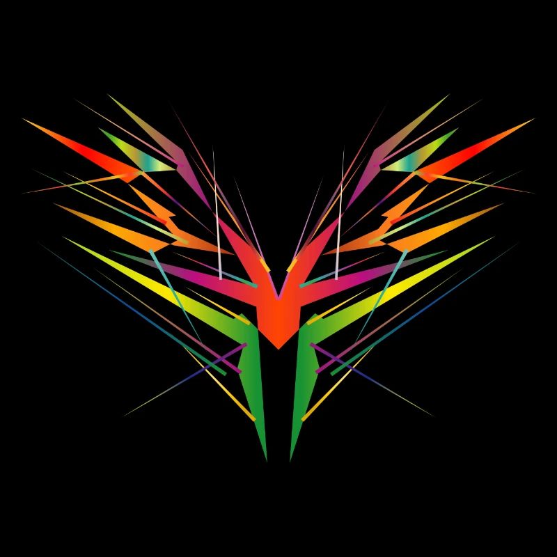 forme d’aile abstraite colorée