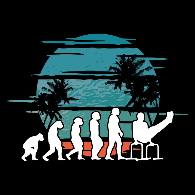 Evolution de l’homme Calisthenics Retro Vintage