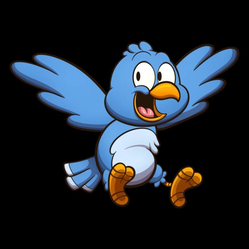 Mignon oiseau bleu volant