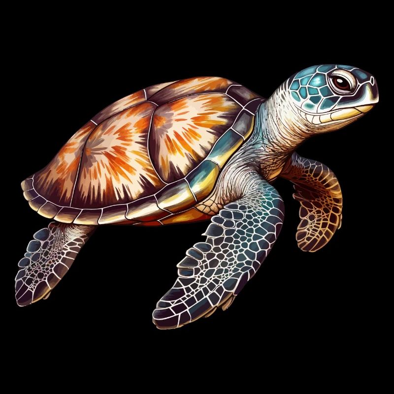 Elegant Cute Sea Turtle