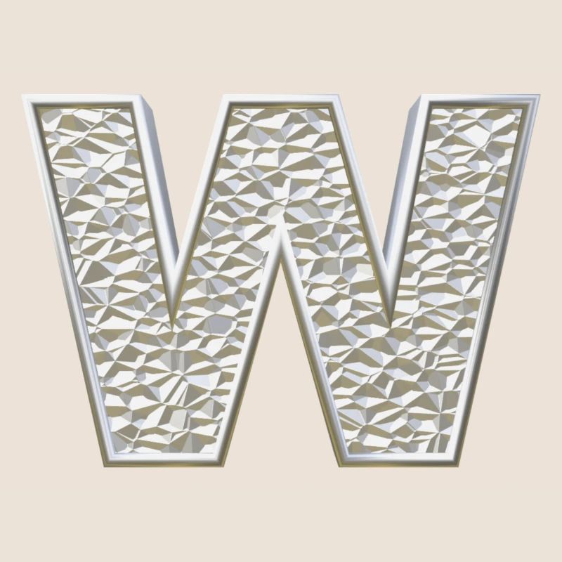 W, lettre, initiale, monogramme,