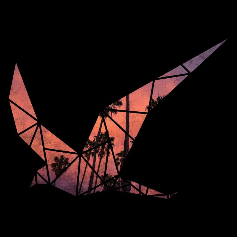 oiseau illustration coucher du soleil