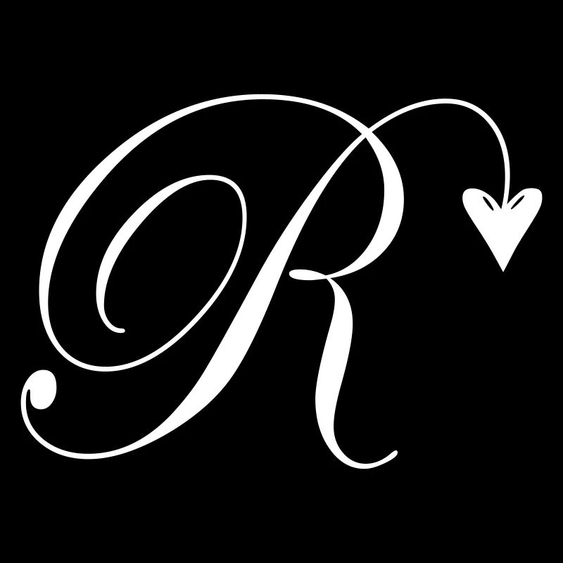 Monogram R Heart Vine