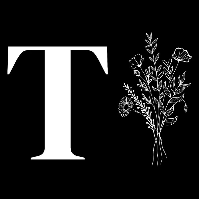 Lette t fleurs minimalistes