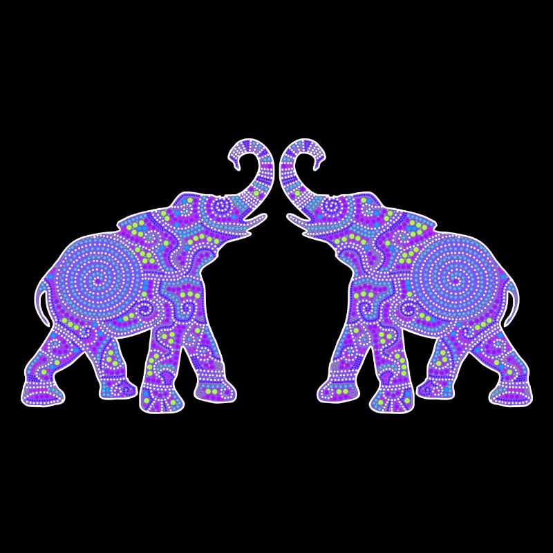 Merveilleux travail de points - Deux ÉLÉPHANTS 1