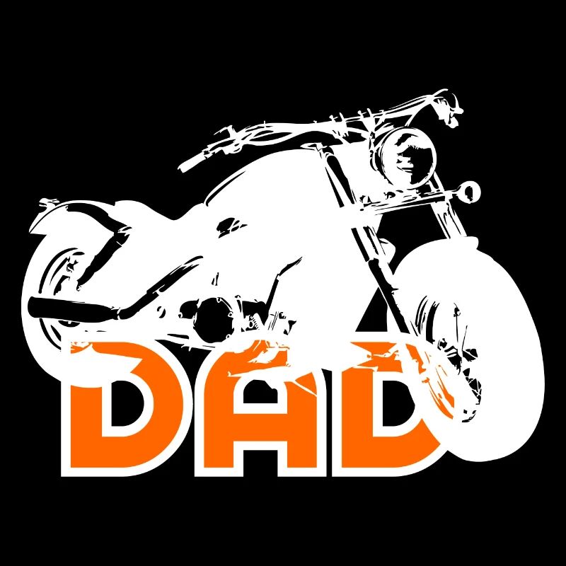 Biker DAD White/Orange Motorcycle