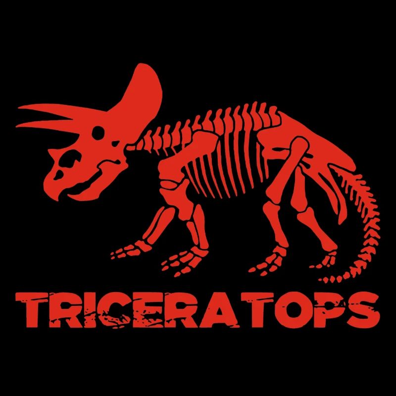 Squelette de tricératops rouge