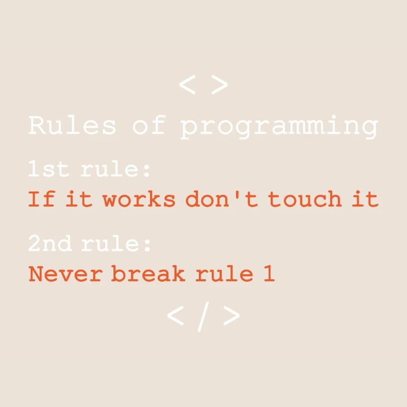 Rules of programming