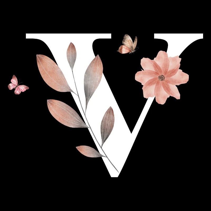 Buchstabe v Wildblumen Aquarelle
