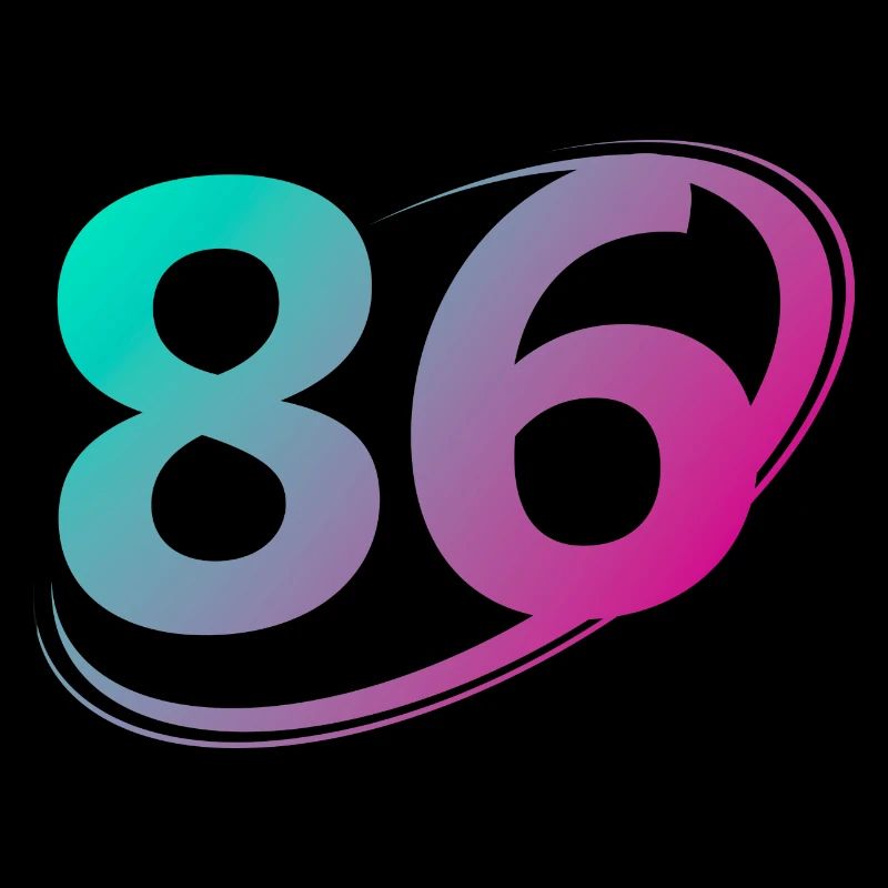 Numéro 86 multicolore