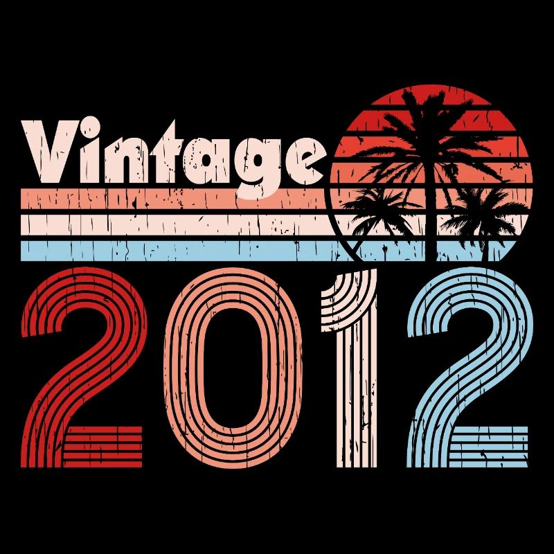 Vintage 2012 Palmen Retro Geburtstag