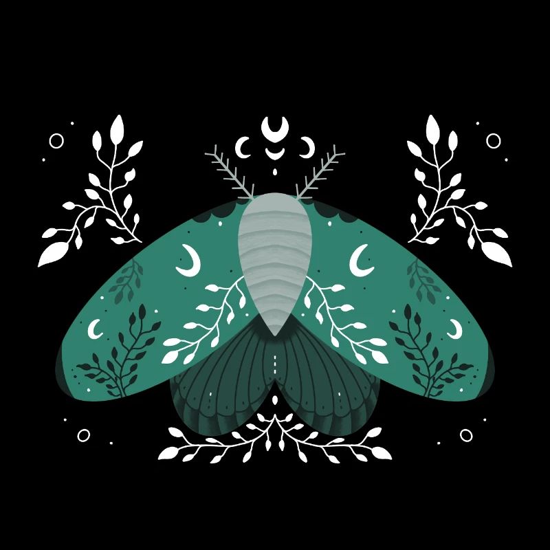 Papillon de nuit vert avec feuillage