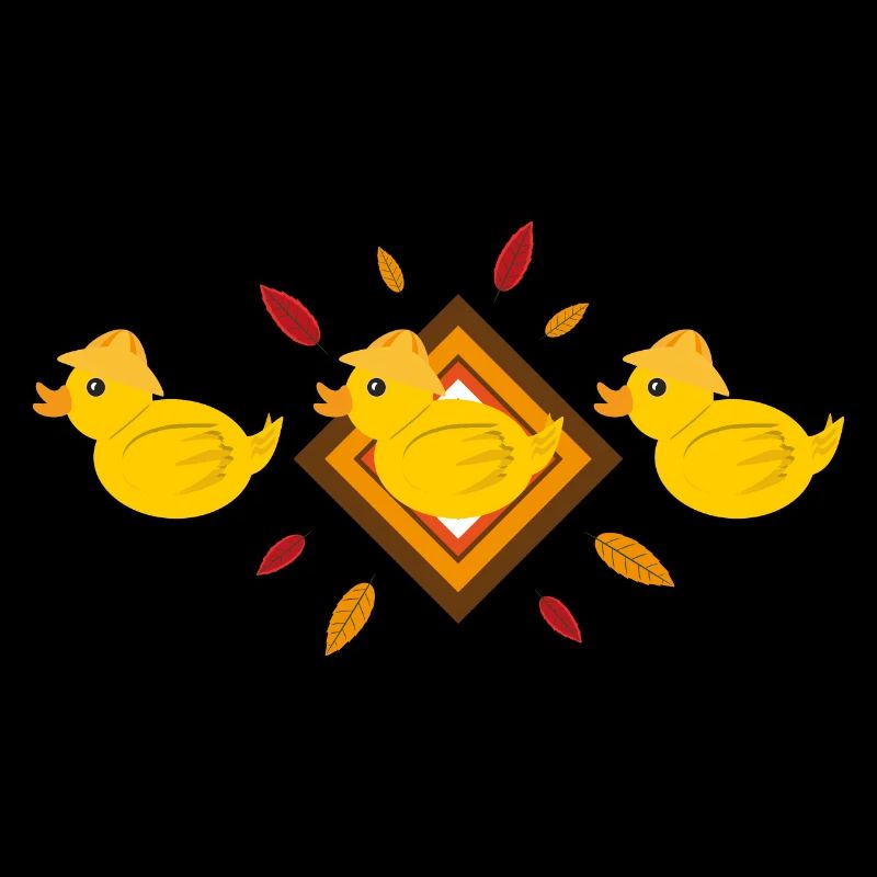 Enten Bande im Herbstlaub.
