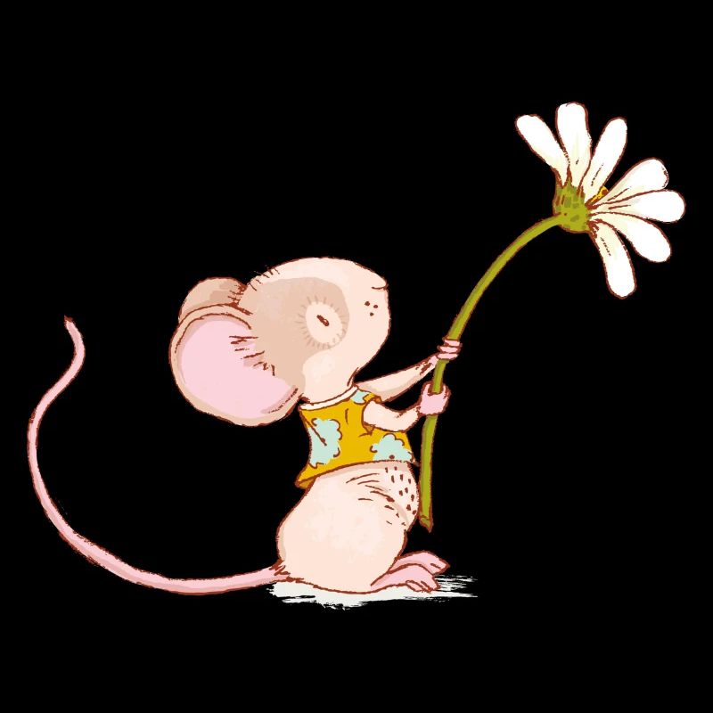Maus mit Blume