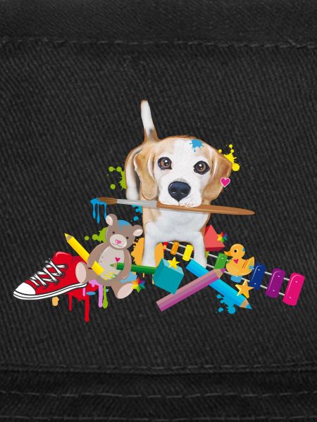 beagle with a brush