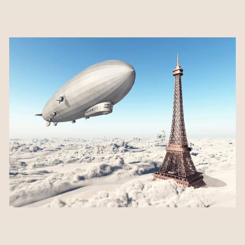 Zeppelin über dem Eiffelturm