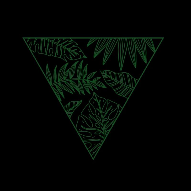 Monstera, triangle, feuilles, jungle, été
