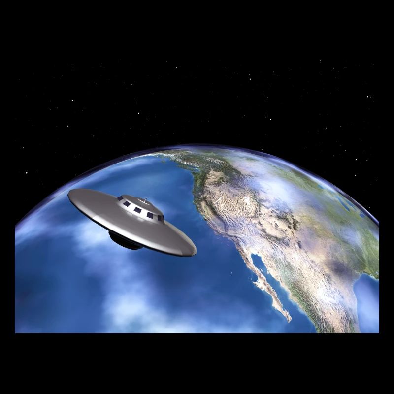 Fliegende Untertasse und Planet Erde