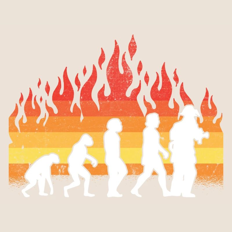 Evolution Firefighter Retro Firefighter Profession