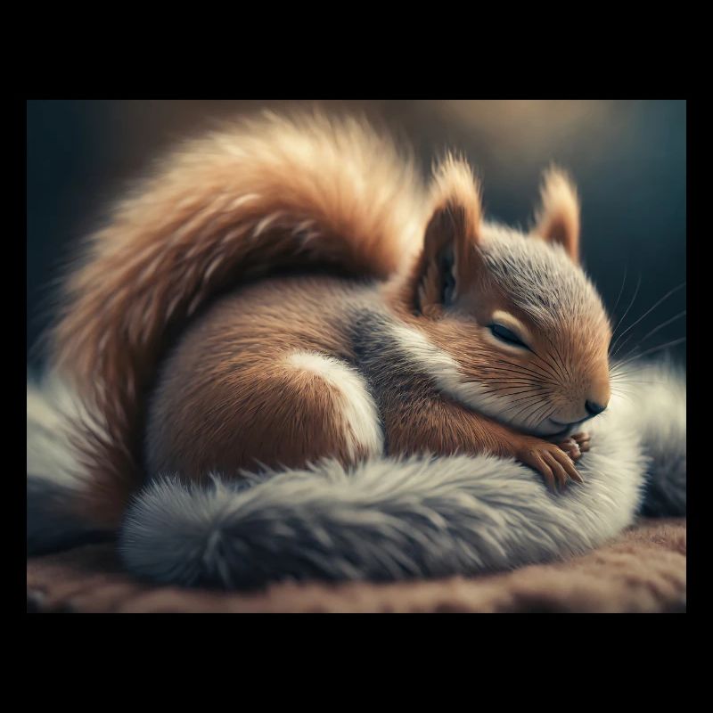 Niedliche Tiere im Winterschlaf – Eichhörnchen
