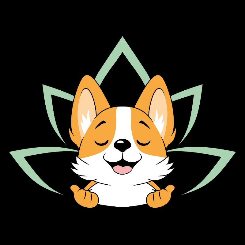 Méditer mignon chien Corgi