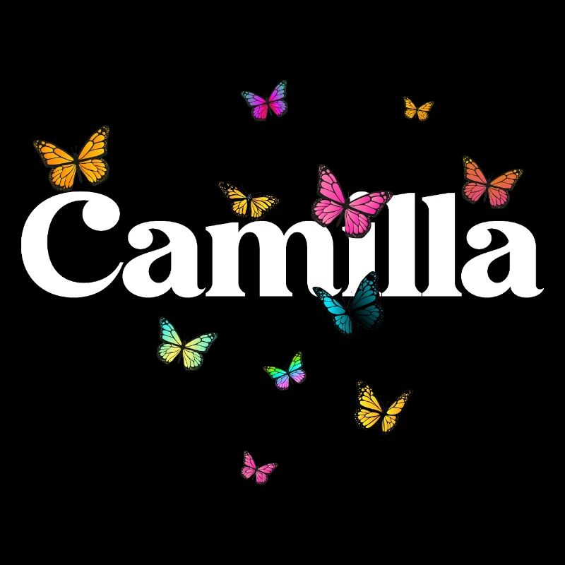 Schöner Mädchenname CAMILLA mit Schmetterlingen 