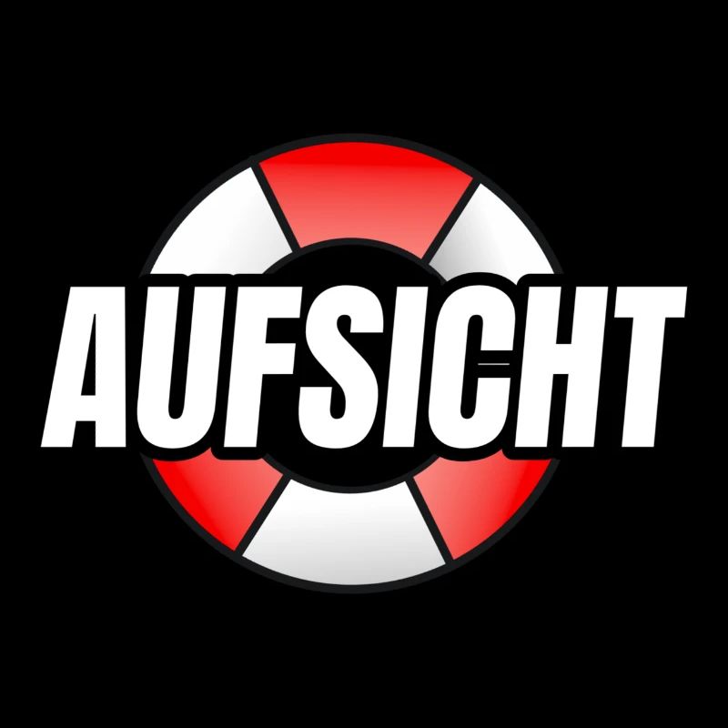 Aufsicht Schriftzug mit Rettungsring