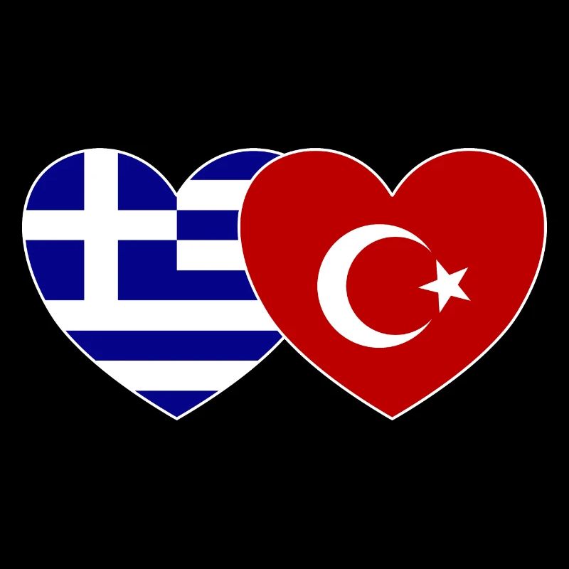 Greece Turkey Flag Heart