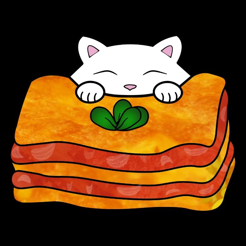 Mignon chat blanc mangeant une délicieuse cuisine italienne