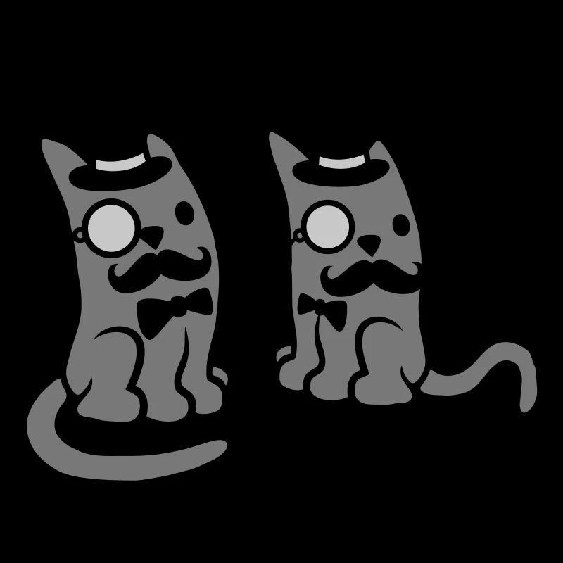 Hommes 2 Chats Amis