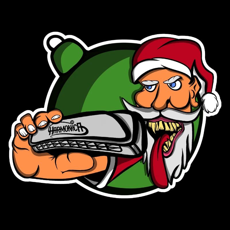 Papa Noel Rat Fink Harmonica Style