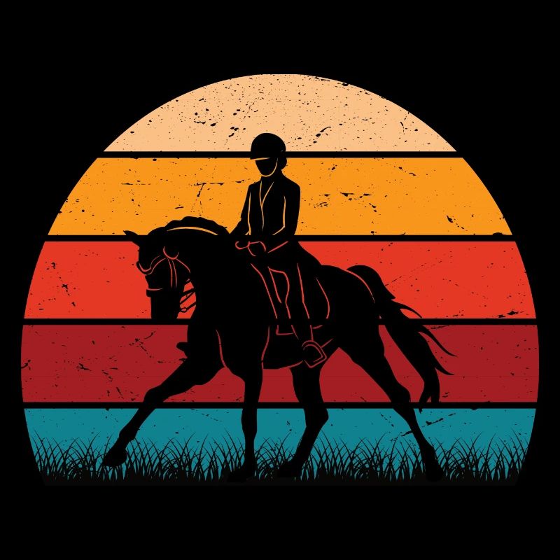 RETRO PFERDEDESIGN I REITEN