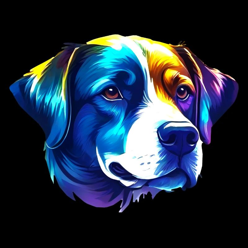 Tête de labrador en illustration couleur