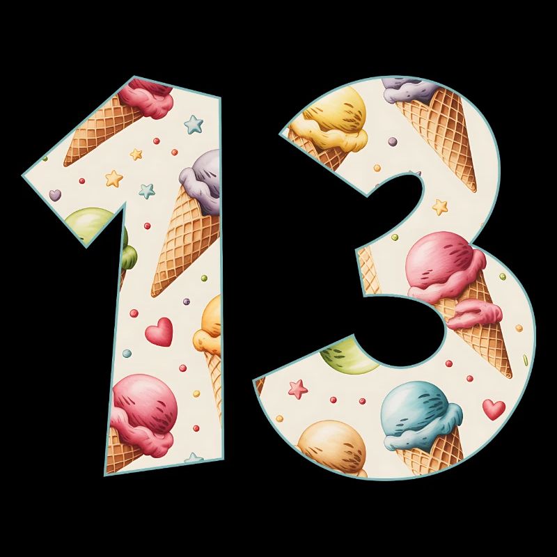 EISCREME NUMMER 13 JAHRE EIS 13. GEBURTSTAG