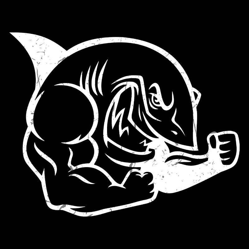Requin musclé bodybuilder Workout Silhouette