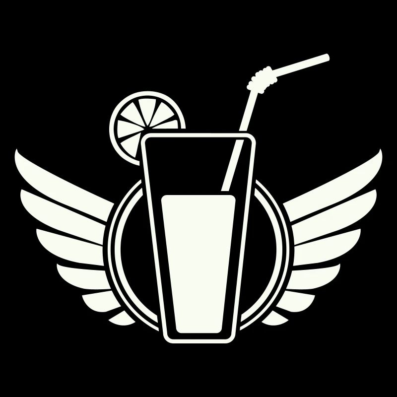 Wing cocktail with lemon slice