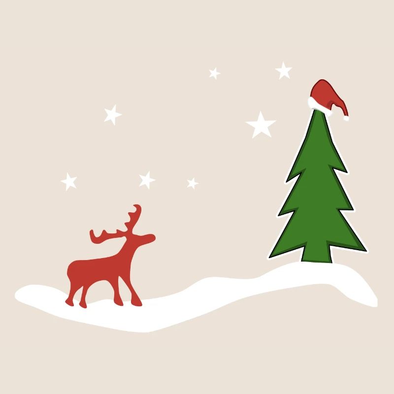 Orignal avec sapin de Noël